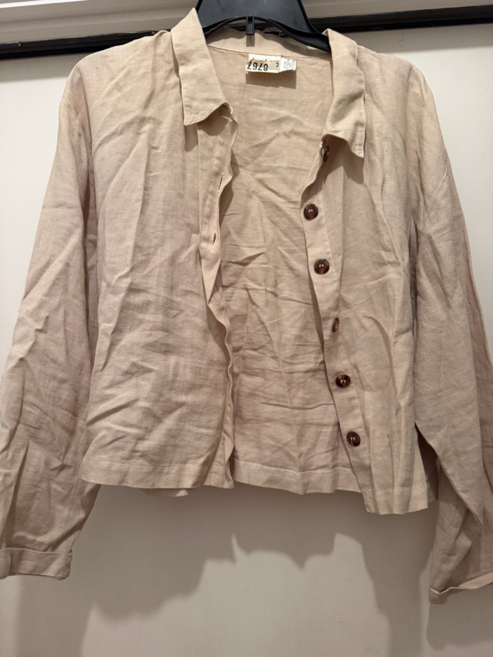 Kiko Beige Button-Down Women's Shirt Jacket